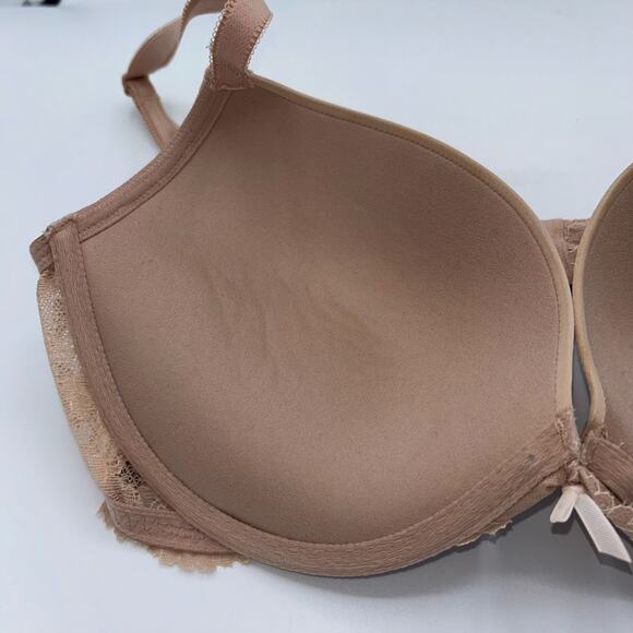 Victoria’s Secret Dream Angels Push Up Bra 38C Nude Beige Lace Trim Underwire - Picture 5 of 12